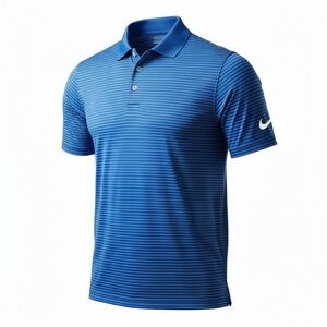 Nike Golf Dri-Fit Tour Performance Polo Shirt Blue White Striped Mens XL